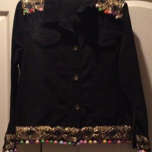 Women’s black denim boho jacket